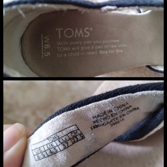TOMS Sienna black canvas wedge sandals, size 6.5 - Picture 10 of 10